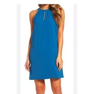 NWT!! LULUS Shear, Lightweight, Shift Blue,Dress M Barbell Plunge Neckline,Sexy